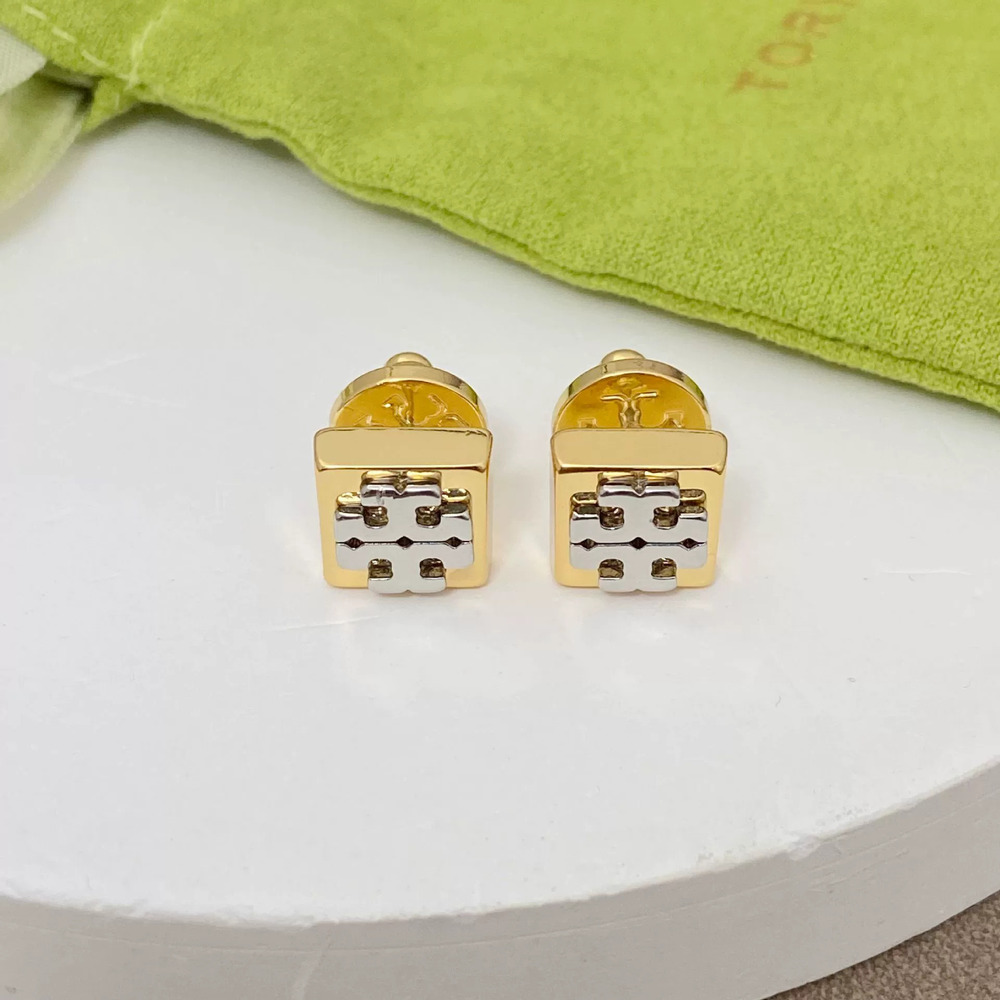 Tory Burch Copper Plated Geometric Tassel Letter Earrings